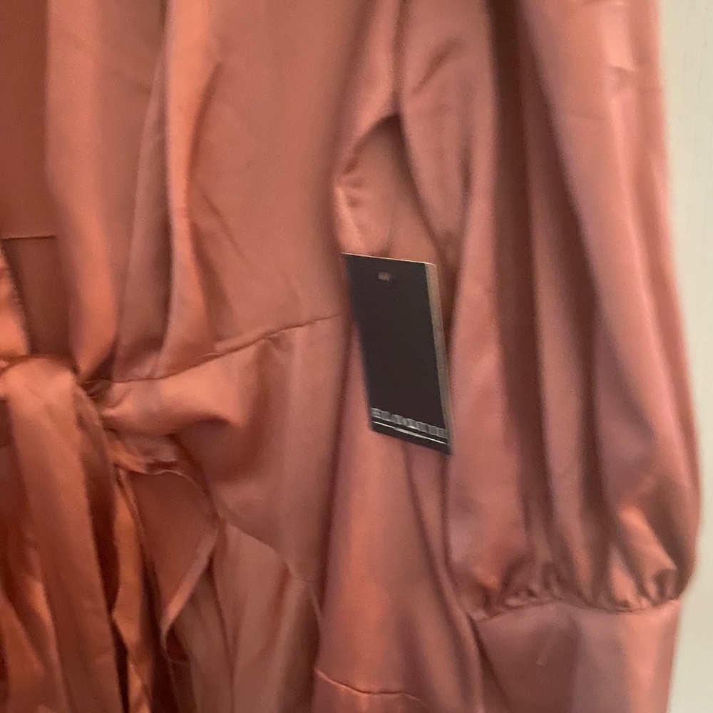 Satin mini wrap dress - Picture 2 of 3